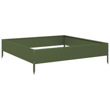 Plantenbak verhoogd 100x100x26 cm staal olijfgroen