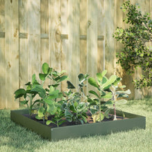 Plantenbak verhoogd 100x100x26 cm staal olijfgroen