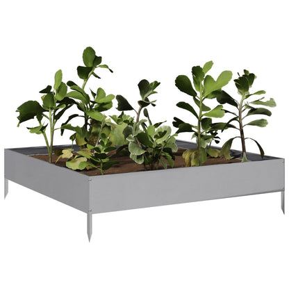 Plantenbak verhoogd 100x100x26 cm gegalvaniseerd staal