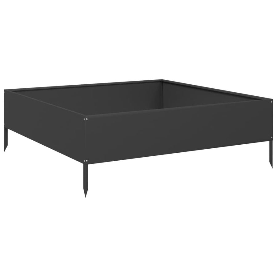 Plantenbak verhoogd 100x100x33,5 cm staal zwart