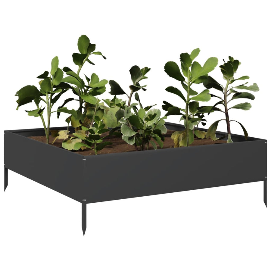 Plantenbak verhoogd 100x100x33,5 cm staal zwart