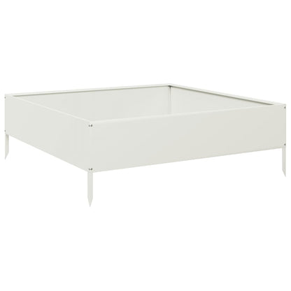 Plantenbak verhoogd 100x100x33,5 cm staal wit