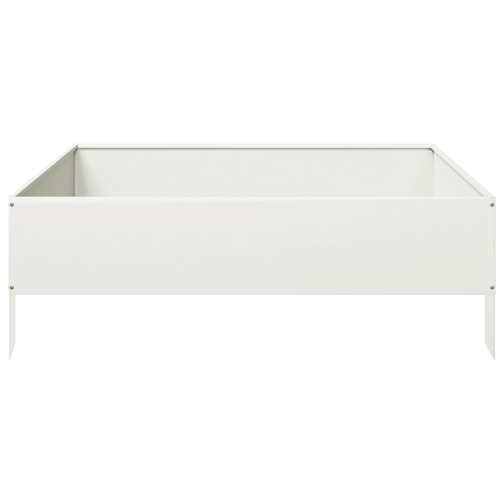 Plantenbak verhoogd 100x100x33,5 cm staal wit