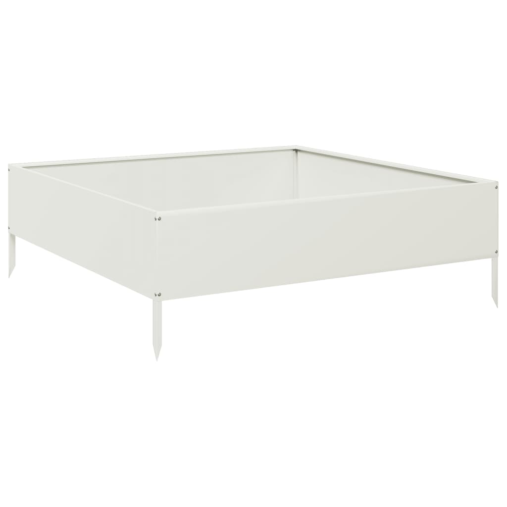 Plantenbak verhoogd 100x100x33,5 cm staal wit