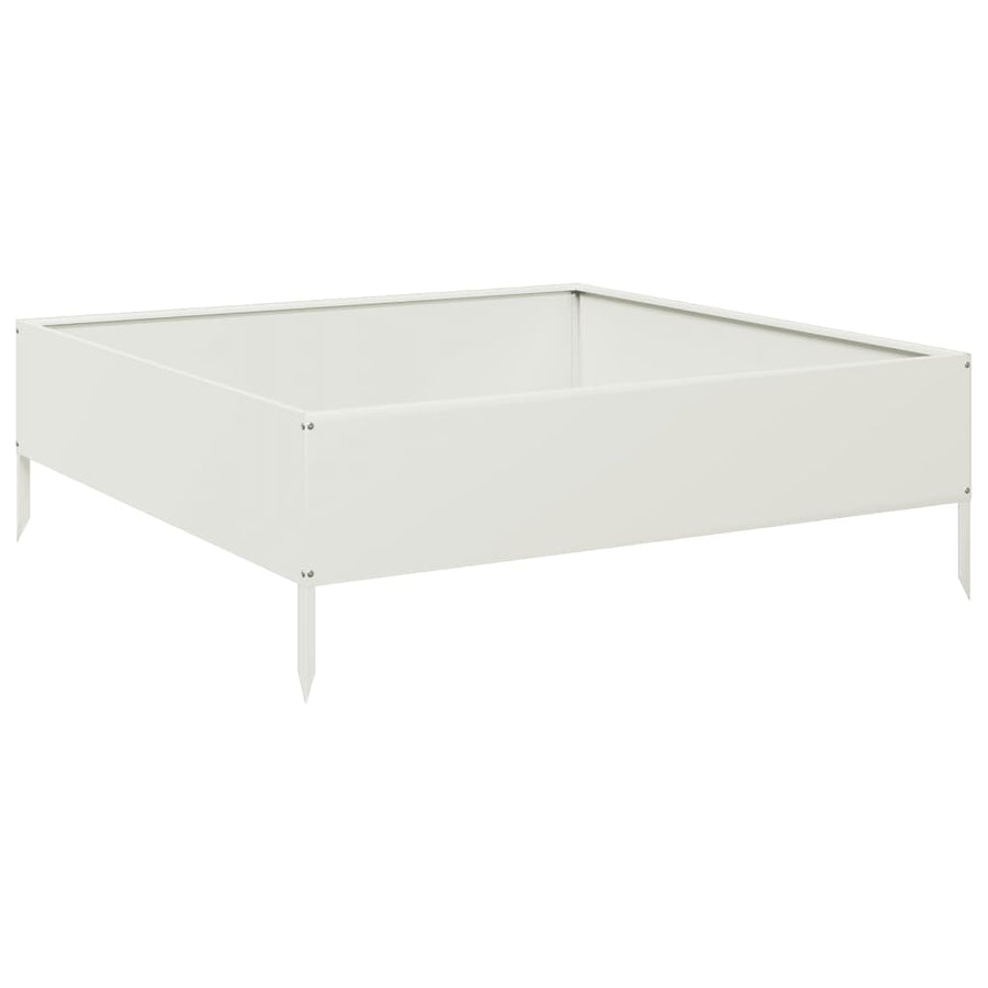 Plantenbak verhoogd 100x100x33,5 cm staal wit