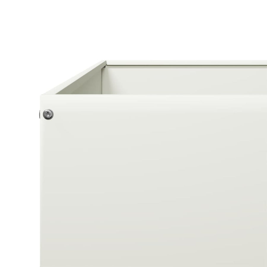 Plantenbak verhoogd 100x100x33,5 cm staal wit