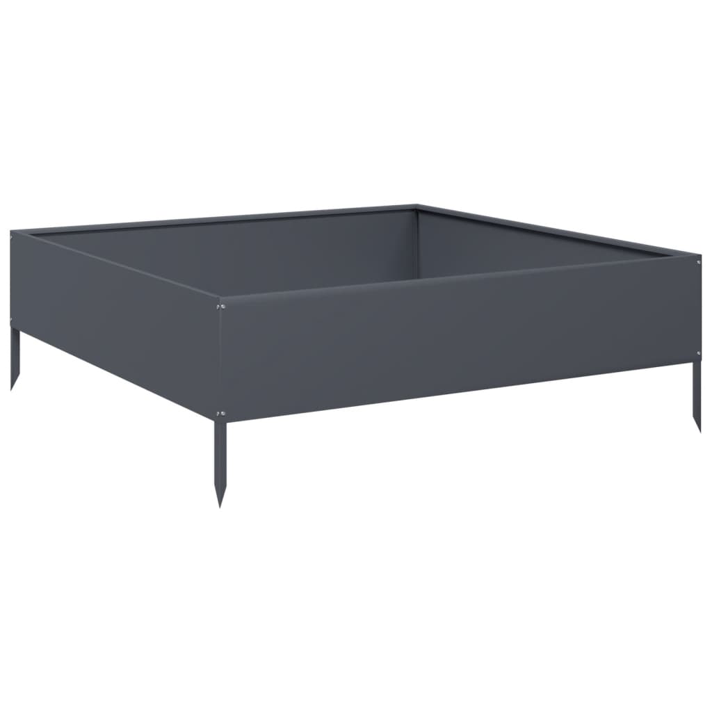 Plantenbak verhoogd 100x100x33,5 cm staal antracietkleurig