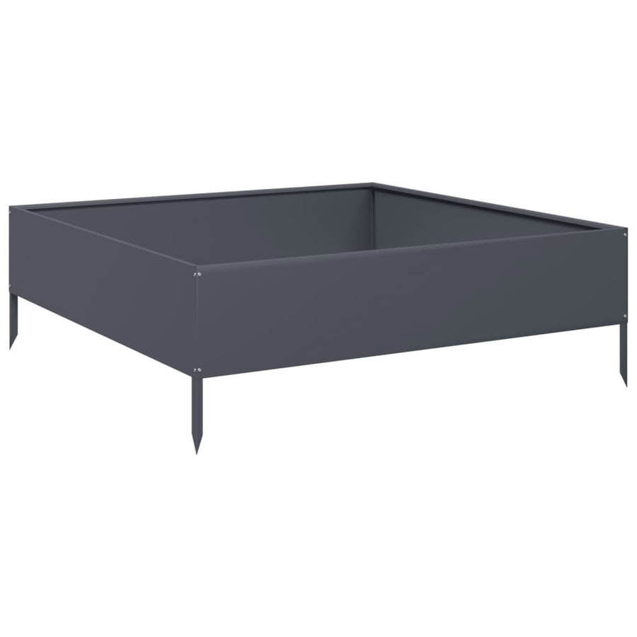 Plantenbak verhoogd 100x100x33,5 cm staal antracietkleurig