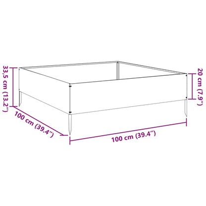 Plantenbak verhoogd 100x100x33,5 cm staal antracietkleurig