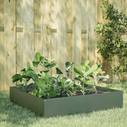 Plantenbak verhoogd 100x100x33,5 cm staal olijfgroen