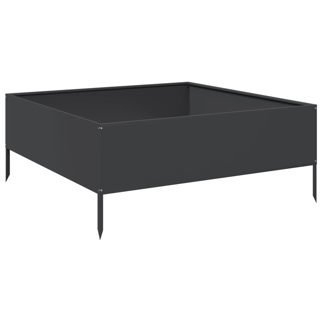Plantenbak verhoogd 100x100x25 cm staal zwart