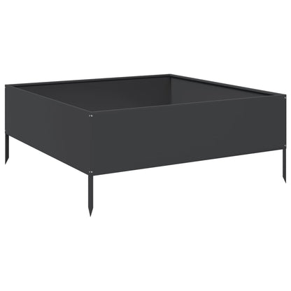 Plantenbak verhoogd 100x100x25 cm staal zwart