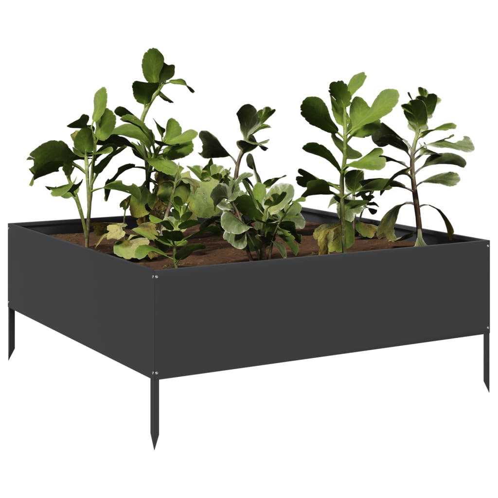 Plantenbak verhoogd 100x100x25 cm staal zwart