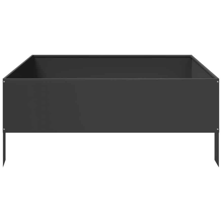 Plantenbak verhoogd 100x100x25 cm staal zwart