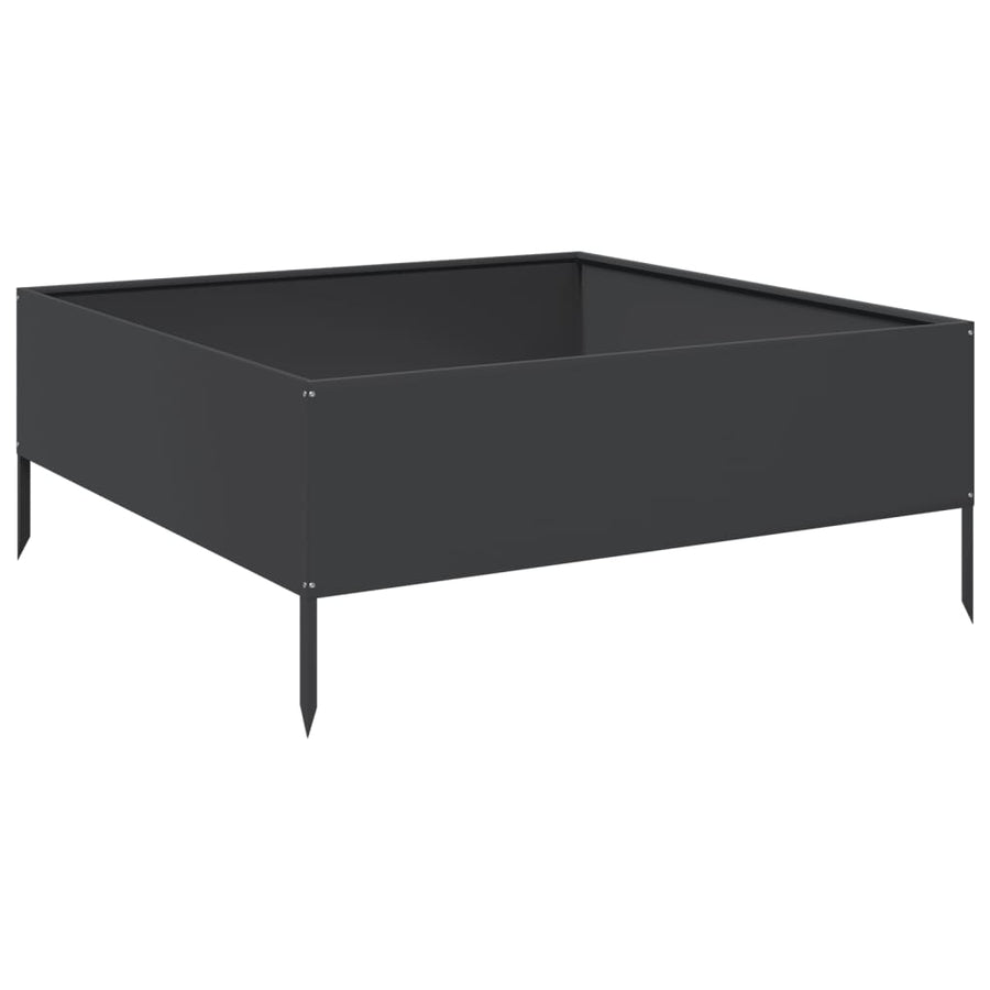 Plantenbak verhoogd 100x100x25 cm staal zwart