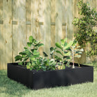 Raised planter 100x100x25 cm steel black
