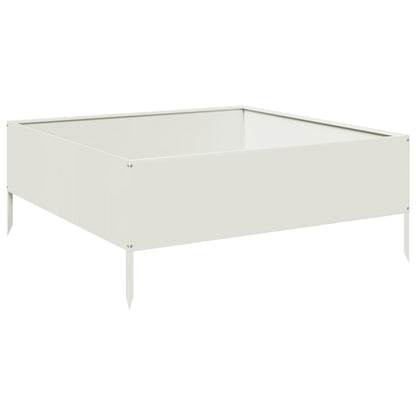 Plantenbak verhoogd 100x100x25 cm staal wit