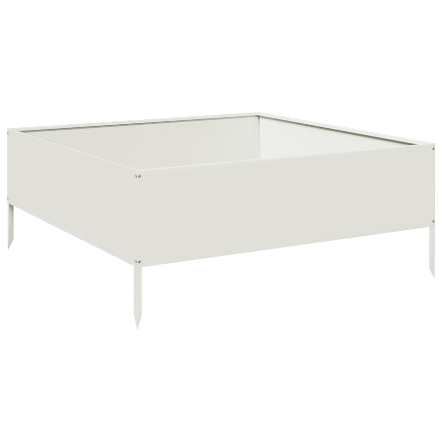 Plantenbak verhoogd 100x100x25 cm staal wit
