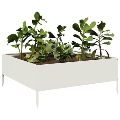 Plantenbak verhoogd 100x100x25 cm staal wit