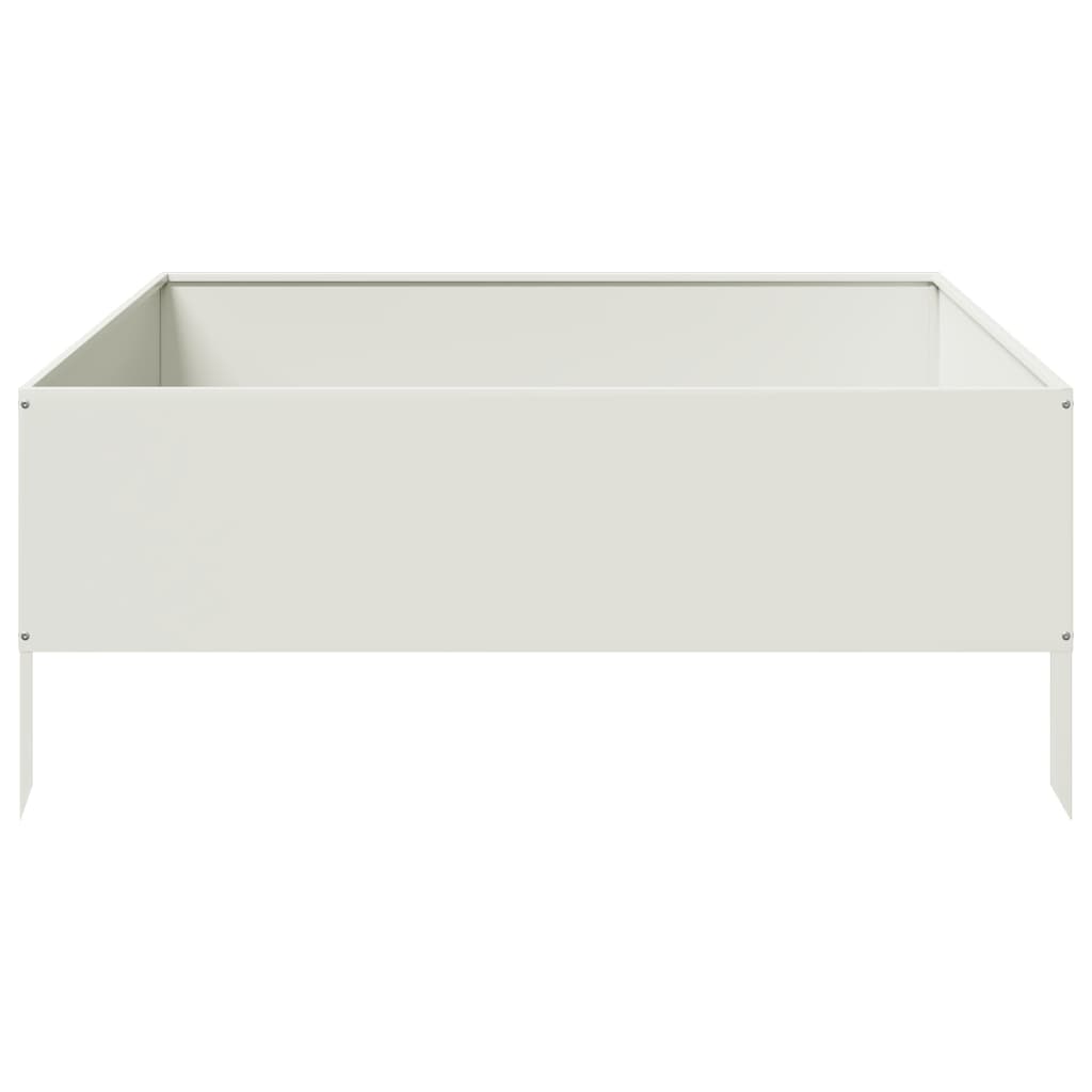 Plantenbak verhoogd 100x100x25 cm staal wit