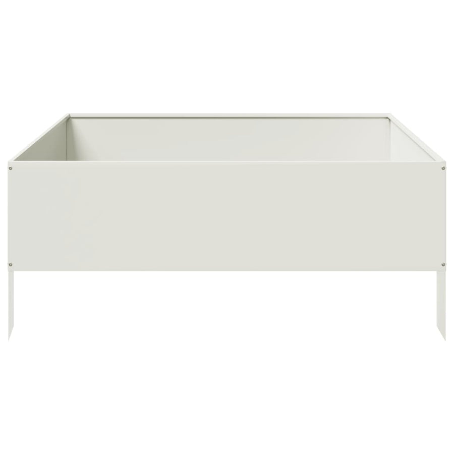 Plantenbak verhoogd 100x100x25 cm staal wit