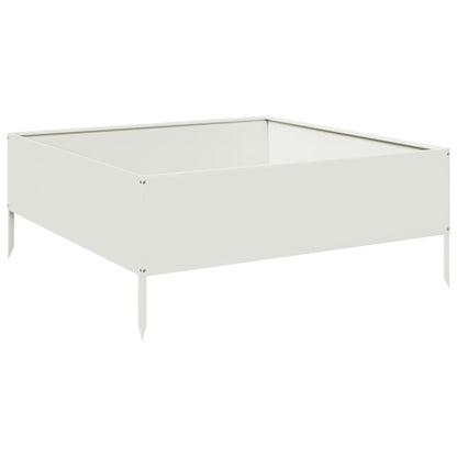 Plantenbak verhoogd 100x100x25 cm staal wit