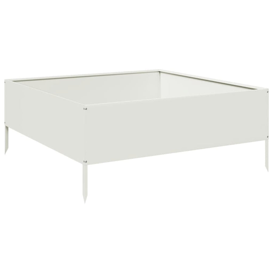 Plantenbak verhoogd 100x100x25 cm staal wit