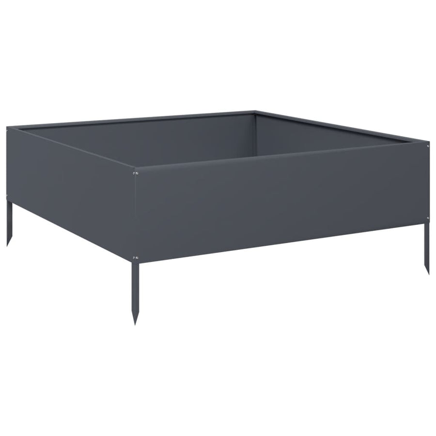 Plantenbak verhoogd 100x100x25 cm staal antracietkleurig