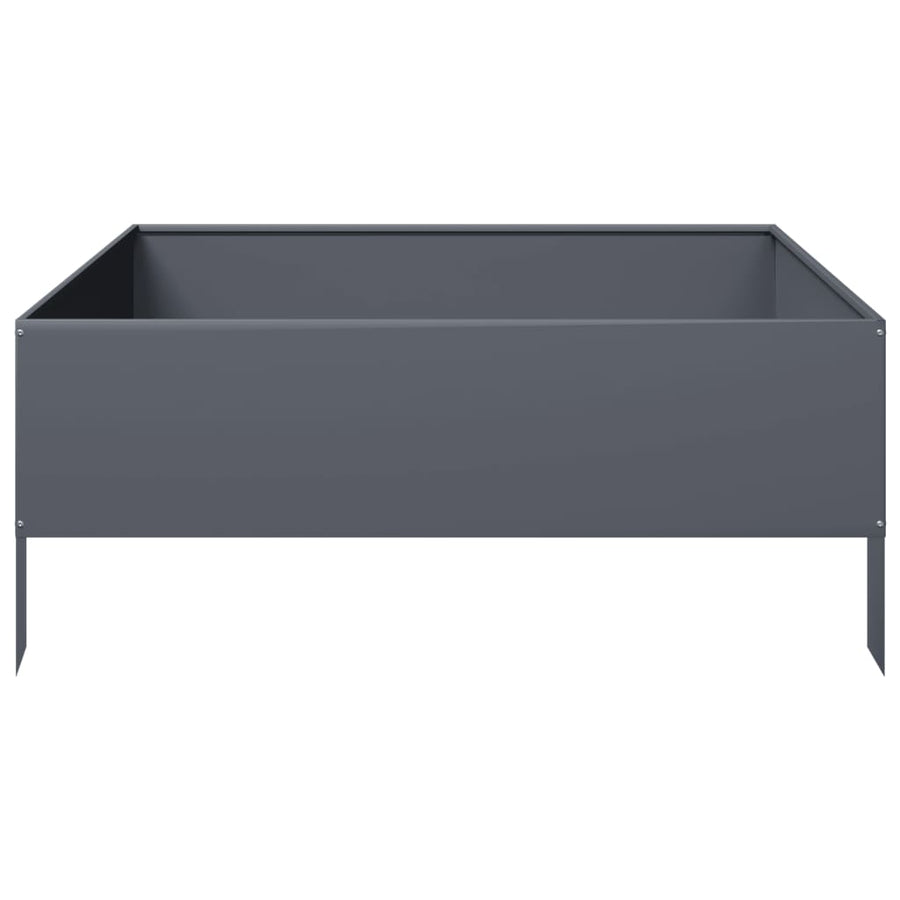 Plantenbak verhoogd 100x100x25 cm staal antracietkleurig