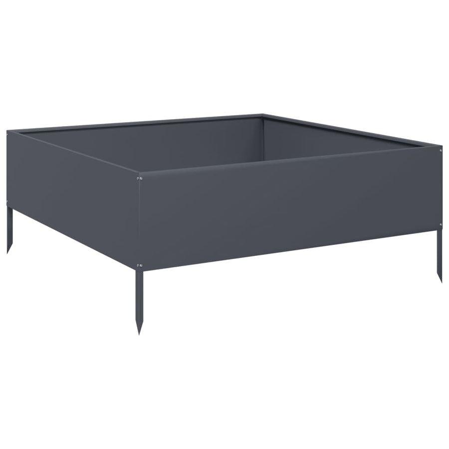 Plantenbak verhoogd 100x100x25 cm staal antracietkleurig