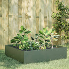 Raised planter 100x100x25 cm steel olive green