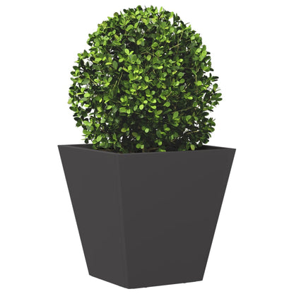 Plantenbakken 2 st 30x30x30 cm staal zwart