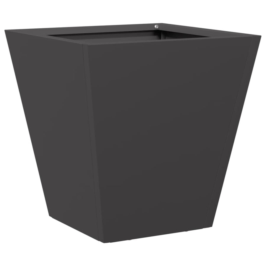 Plantenbakken 2 st 30x30x30 cm staal zwart