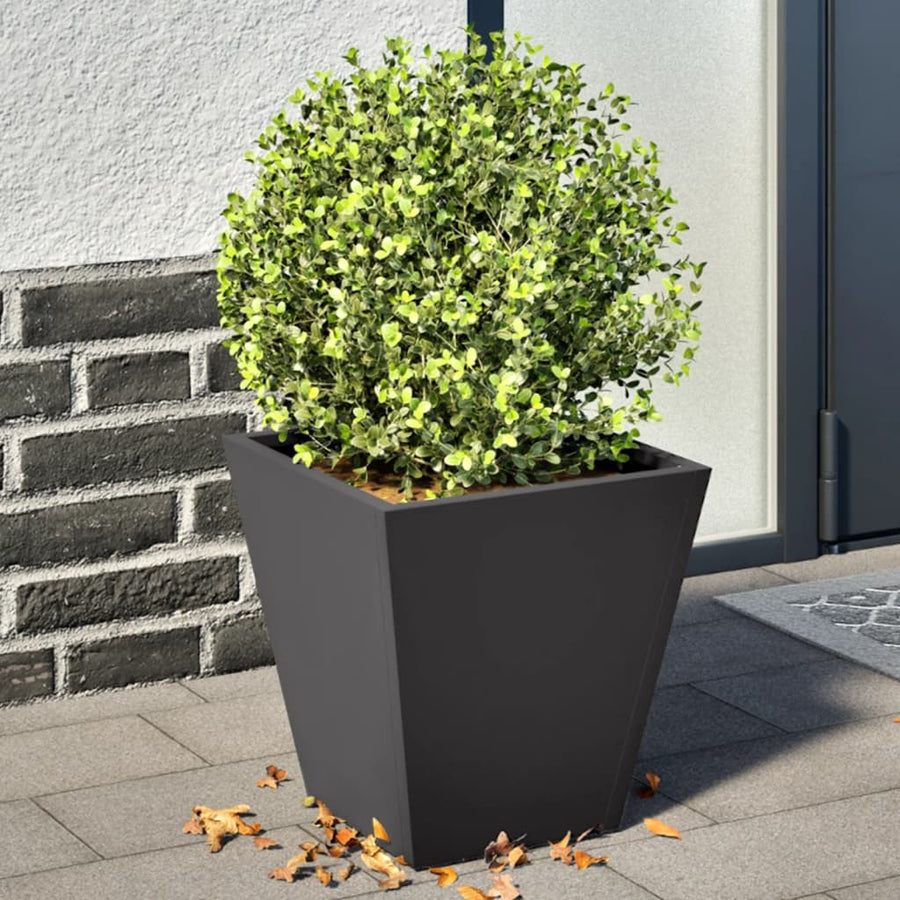 Plantenbakken 2 st 30x30x30 cm staal zwart