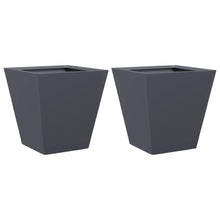Plantenbakken 2 st 30x30x30 cm staal antracietkleurig