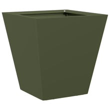Plantenbak 30x30x30 cm staal olijfgroen