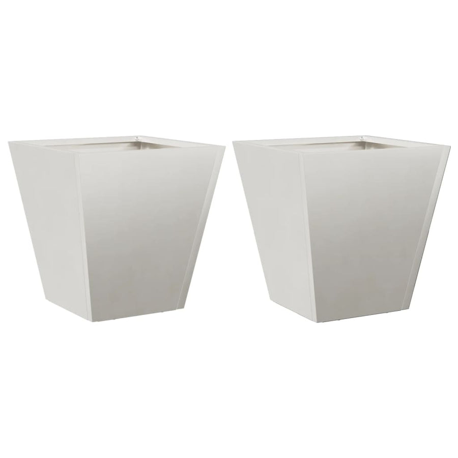 Plantenbakken 2 st 30x30x30 cm roestvrij staal