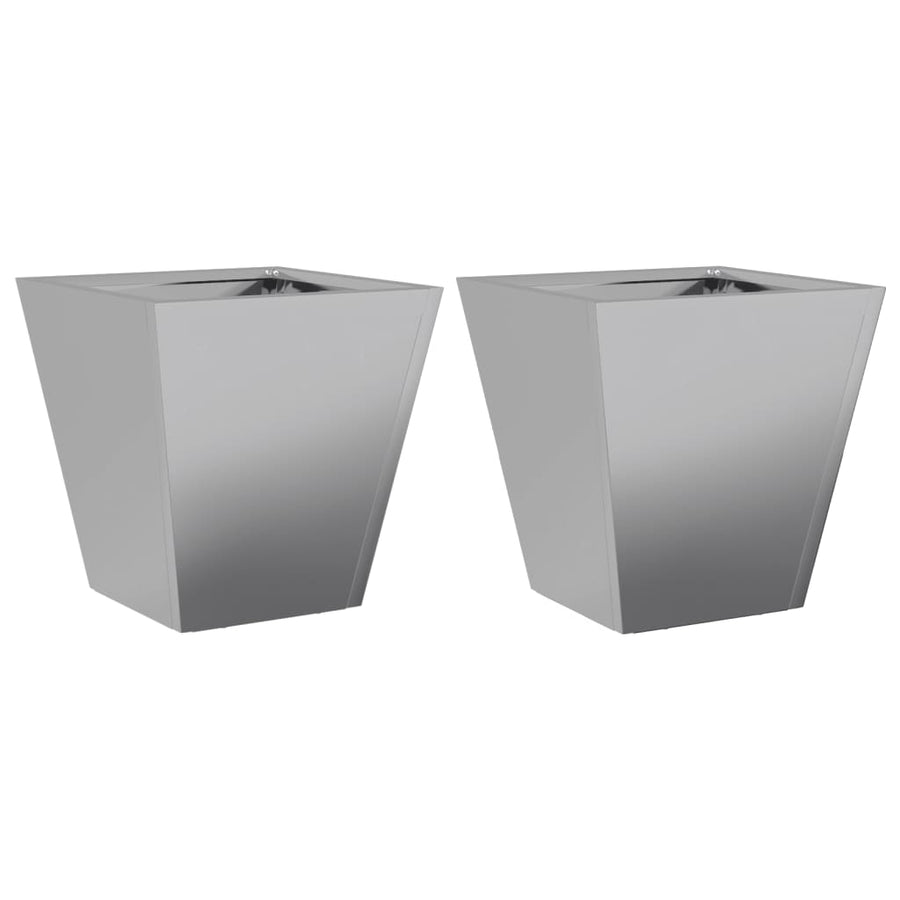 Plantenbakken 2 st 30x30x30 cm gegalvaniseerd staal