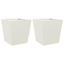 Plantenbakken 2 st 40x40x40 cm staal wit
