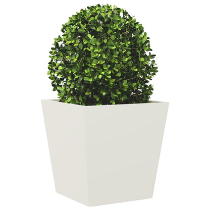 Plantenbakken 2 st 40x40x40 cm staal wit
