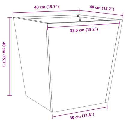 Plantenbak 40x40x40 cm staal antracietkleurig
