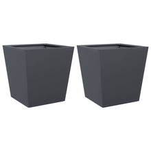 Plantenbakken 2 st 40x40x40 cm staal antracietkleurig