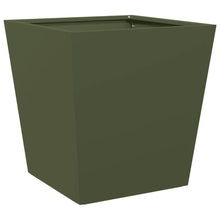 Plantenbak 40x40x40 cm staal olijfgroen