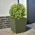 Plant pot 40x40x40 cm steel olive green