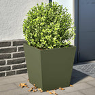 Planters 2 pcs 40x40x40 cm steel olive green