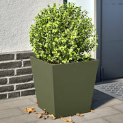 Plantenbak 40x40x40 cm staal olijfgroen 2 stuks