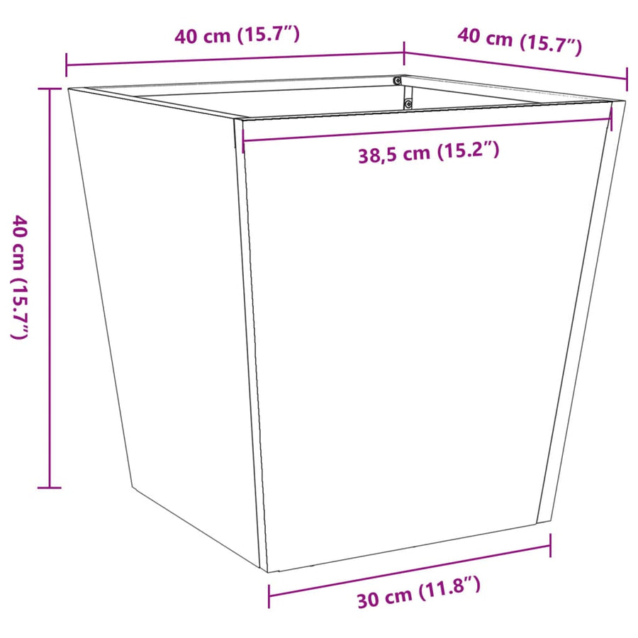 Plantenbank 40x40x40 cm gegalvaniseerd staal