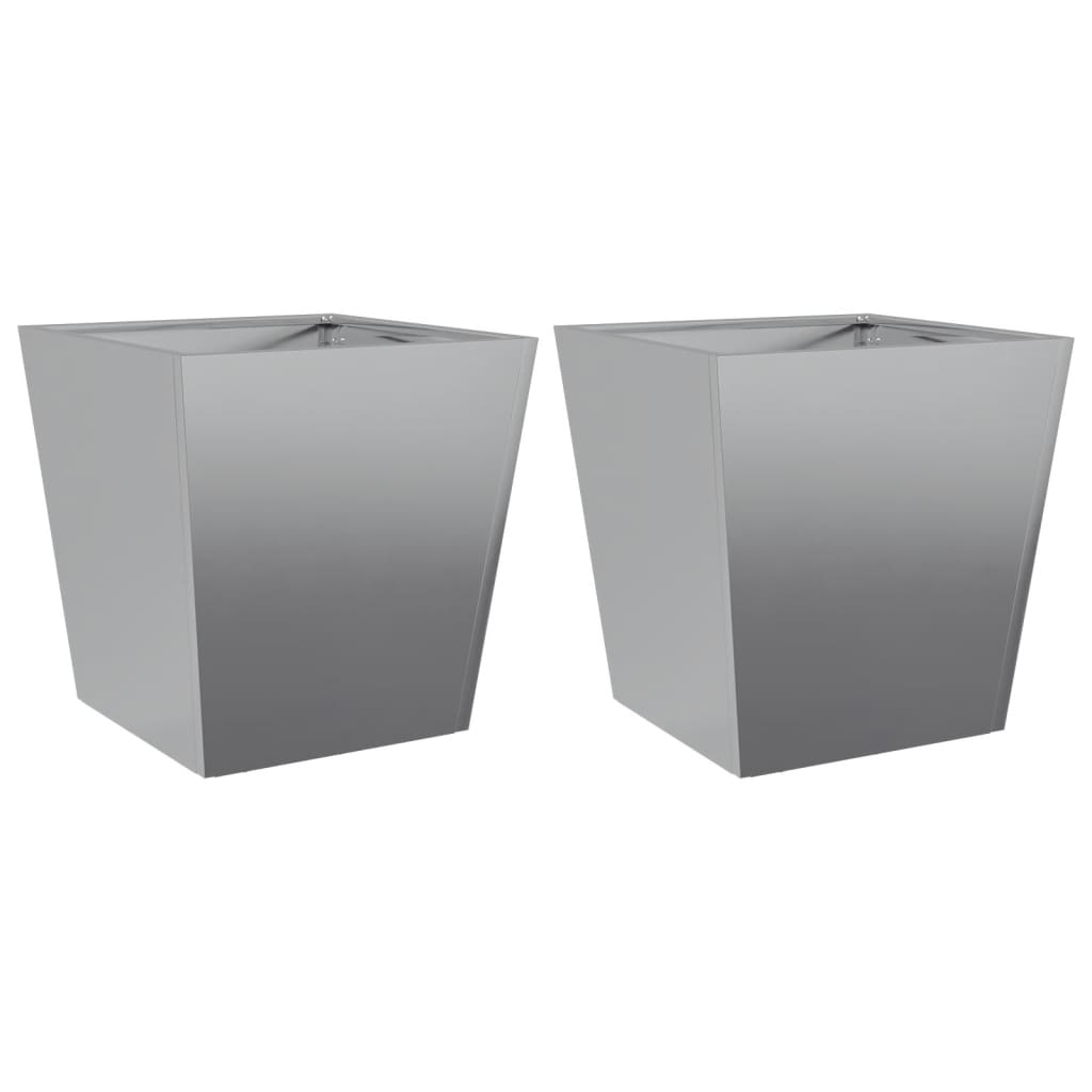 Plantenbakken 2 st 40x40x40 cm gegalvaniseerd staal