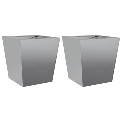 Plantenbakken 2 st 40x40x40 cm gegalvaniseerd staal