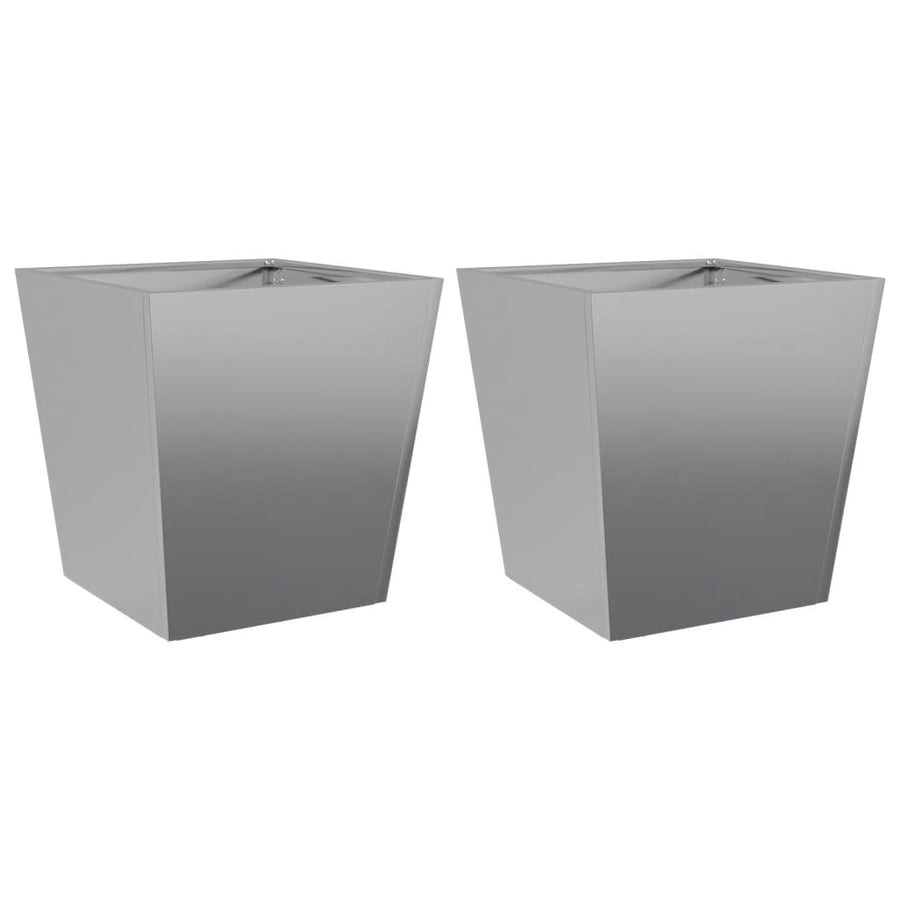 Plantenbakken 2 st 40x40x40 cm gegalvaniseerd staal